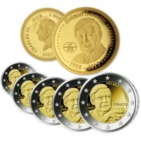 5x 2 EUR Helmut Schmidt 2018 PP + Niue Helmut Schmidt 2025 PP Gold 5x 2 EUR Helmut Schmidt 2018 PP + Niue Helmut Schmidt 2025 PP Gold