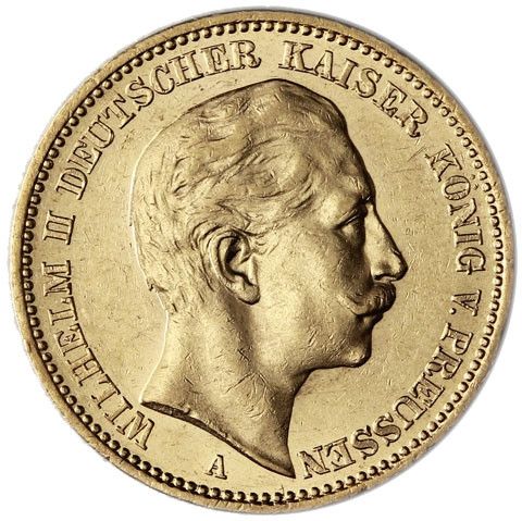 20 Mark Kaiserreich Wilhelm II. 1890-1930 Gold ss